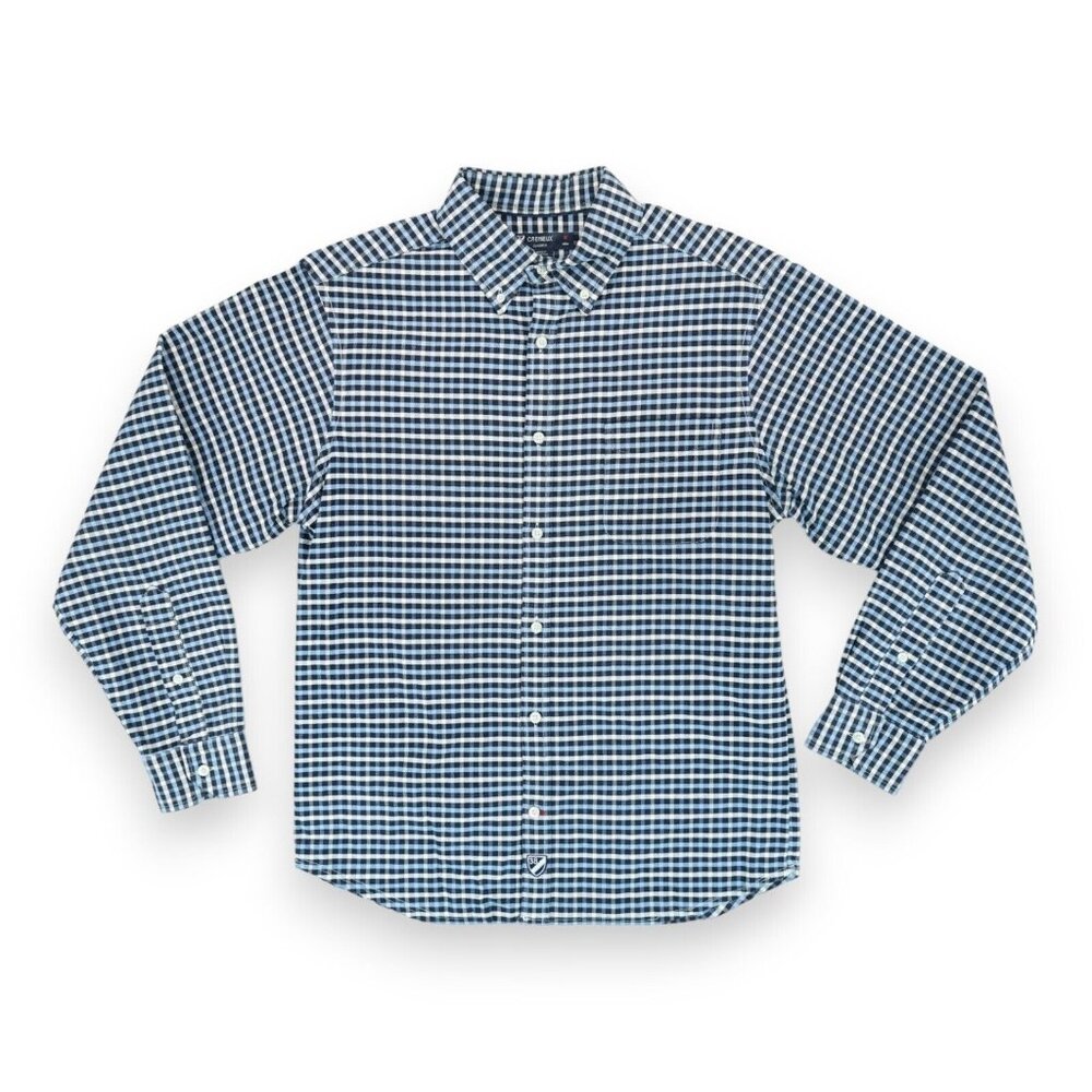 Cremieux Shirt Men's Medium Multicolor Plaid Classics Button Up Casual Denim